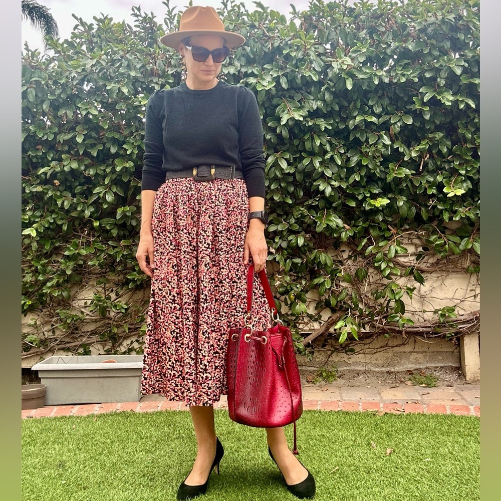 H&M Floral Print A-line Skirt